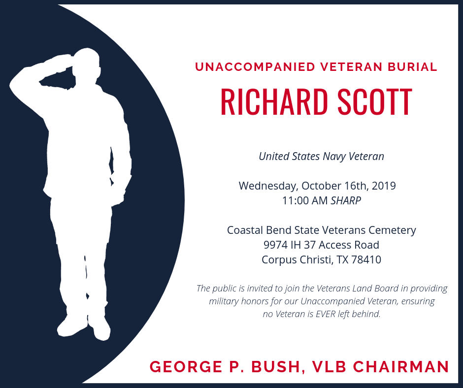 Unaccompanied Veteran Richard Scott